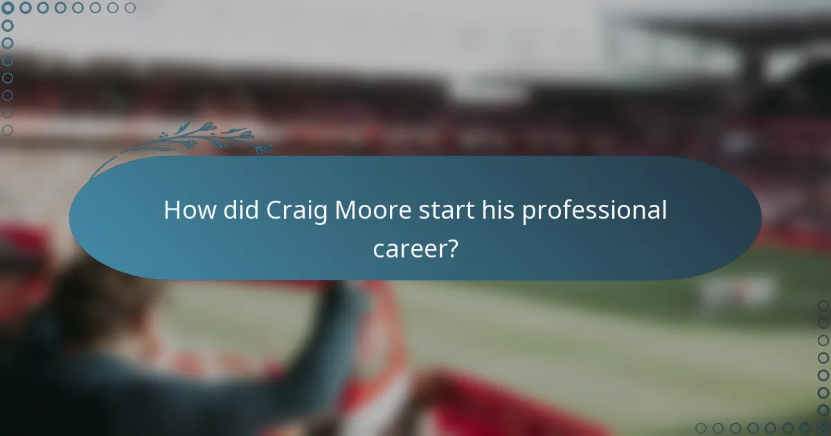 How did Craig Moore start his professional career?