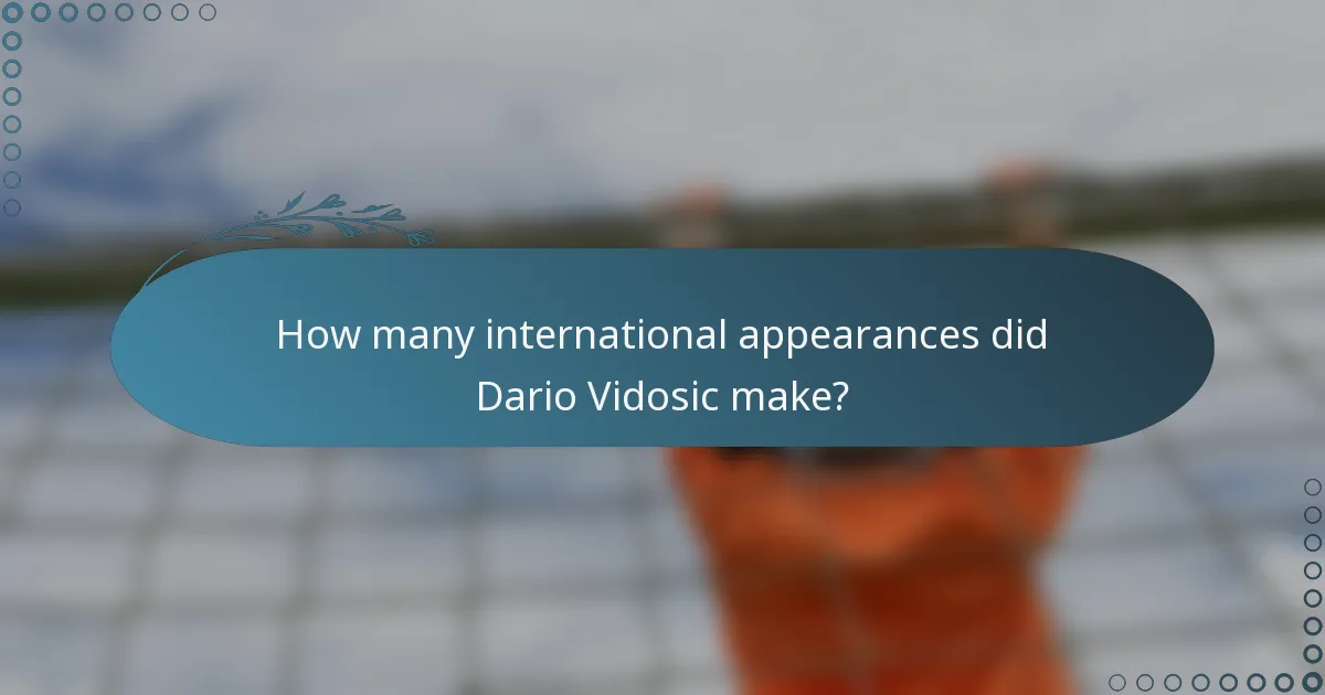 How many international appearances did Dario Vidosic make?