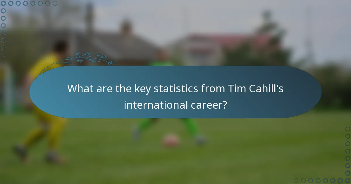 What are the key statistics from Tim Cahill's international career?