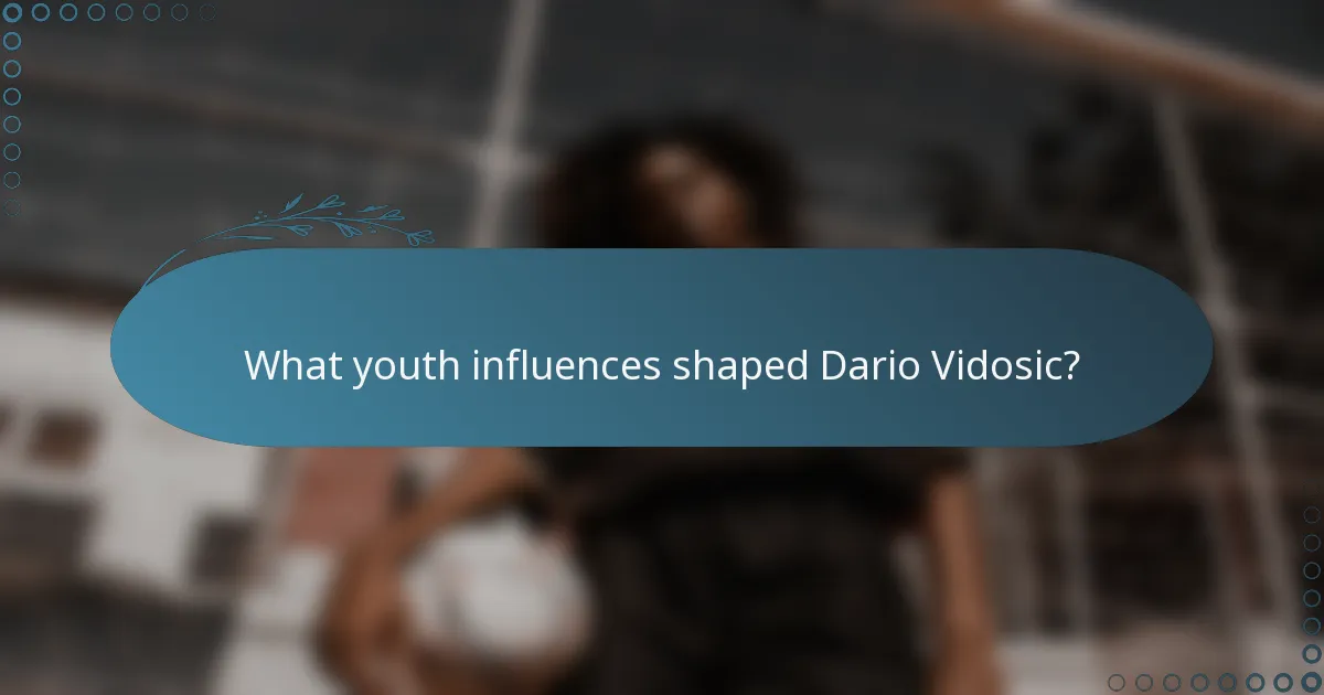What youth influences shaped Dario Vidosic?