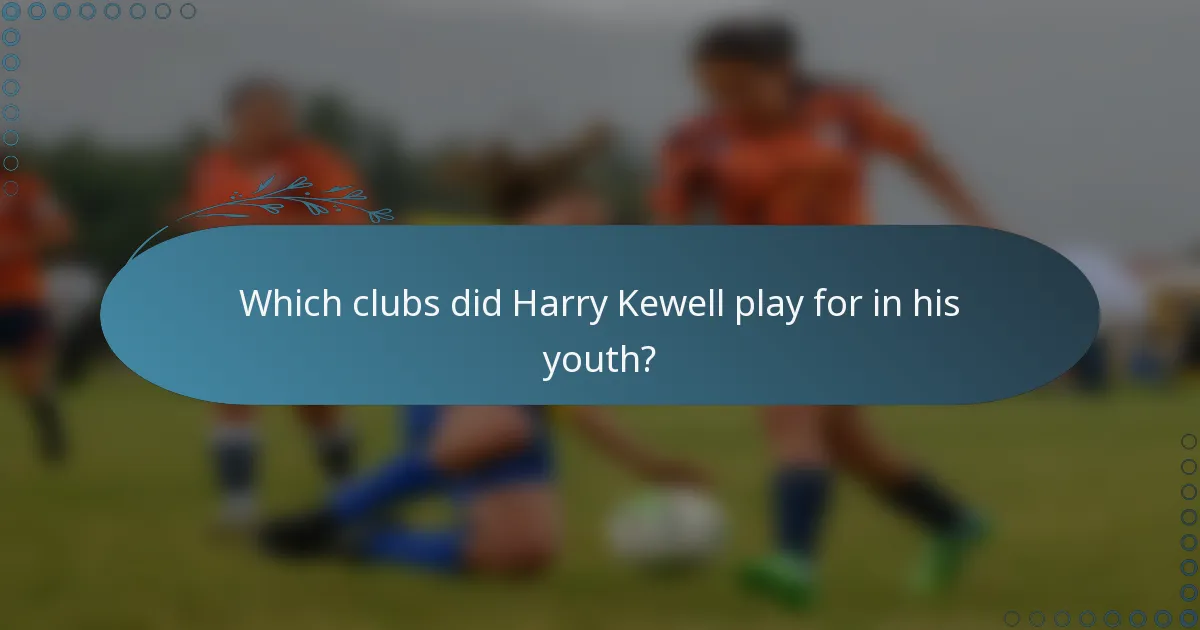 Which clubs did Harry Kewell play for in his youth?